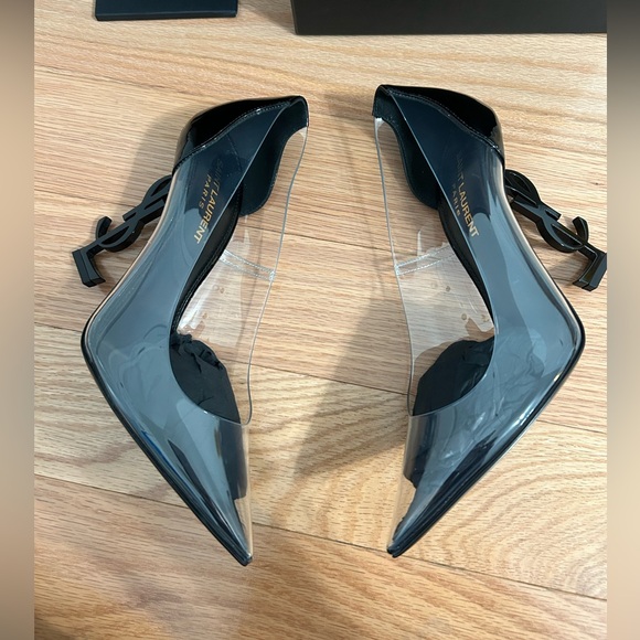 YSL Yves Saint Laurent heels Opyum 110 clear transparent pumps with gift bag - Picture 4 of 6